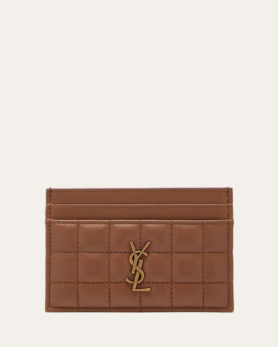 Cassandre YSL Card Case in Quilted Smooth Leather